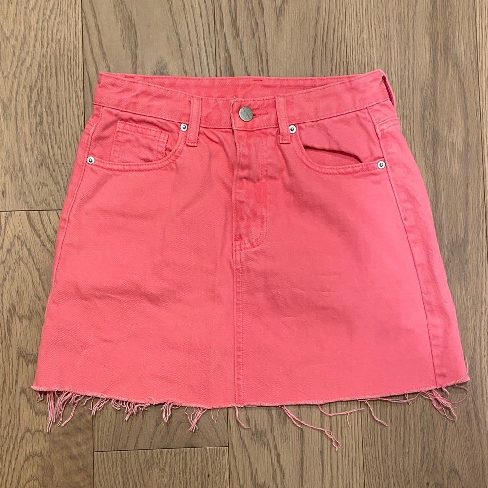 Y2K Happy yoyo Pink Denim Skirt, 💯 Cotton